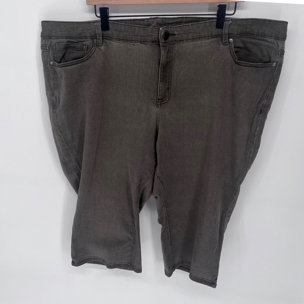 Lane Bryant Denim Shorts Women 24 Gray Bermuda Stretch Casual Plus Size